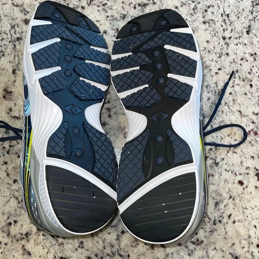 Apex Mens Lace Up Mesh Athletic Boss Runner Active Shoes Silver Blue‎ Size 12.5